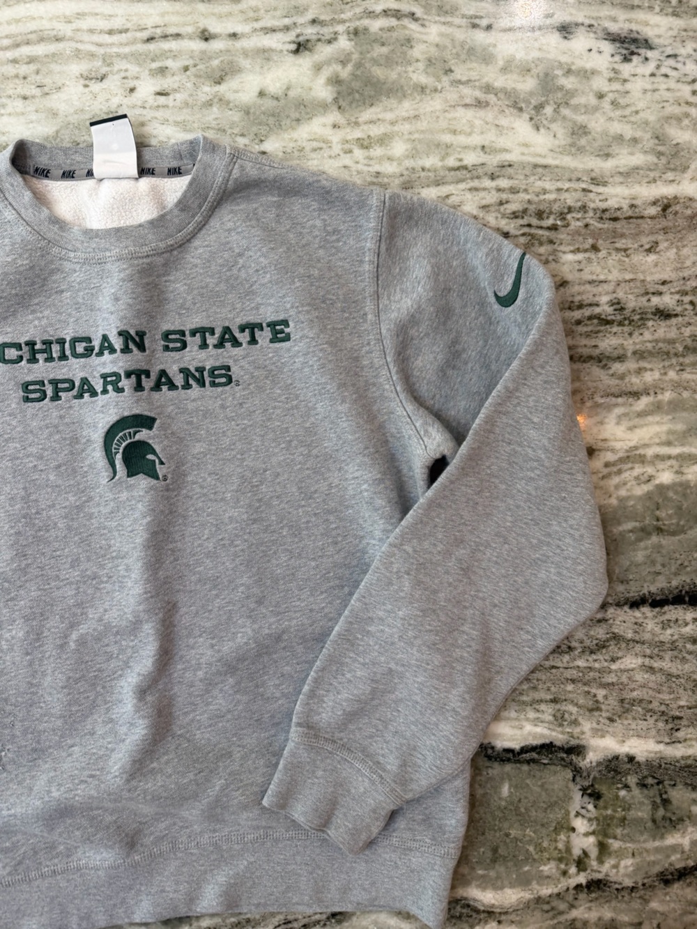 Nike Michigan State Spartans Grey Crewneck Sweatshirt - Picture 3 of 6